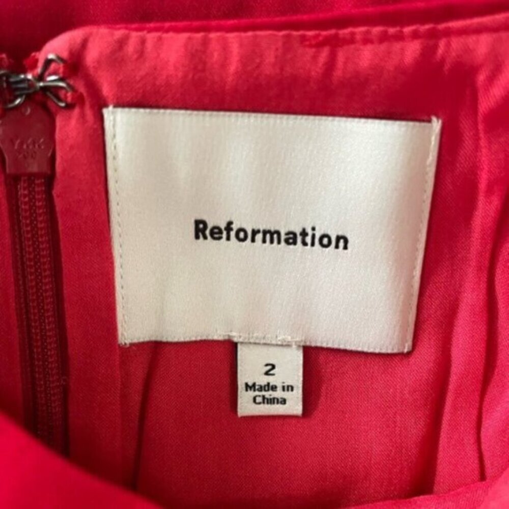NEW Reformation Laguna Two Piece Matching Midi Skirt Set Lipstick Red US 2 UK 4 - Picture 8 of 14
